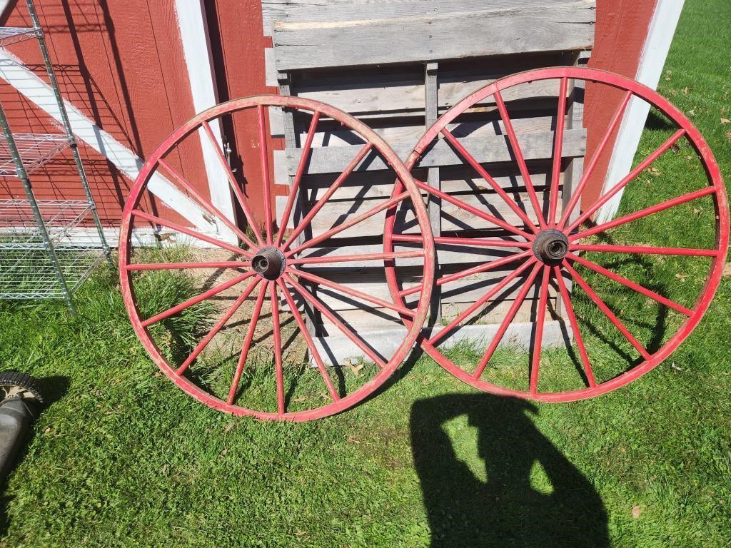 Wood spoke carriage wheels 45" tall