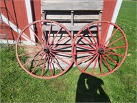 Wooden carriage wheels 40" tall