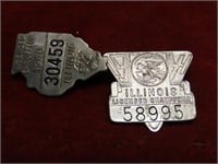 (2)1940 & 1941 Illinois Chauffer's badges.