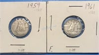 1959 & 1961 Silver Dimes