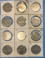 12 Canadian Dollars 1968-1994