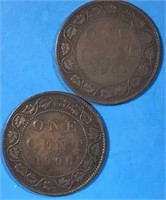 1900 & 1901 Large Cents Canada