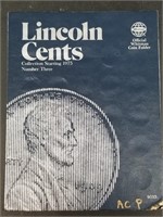 Lincoln cent folder, incomplete, starting after 19