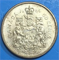 1964 50 Cents Silver Canada
