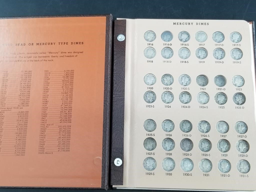 Silver mercury dime collection with 75 mercury dim