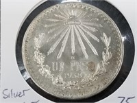 1938 M Silver Mexican peso beautifully preserved M