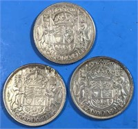 1937-38-39 50 Cents Silver Canada