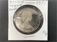 1975 British Virgin Islands sterling silver 50cent