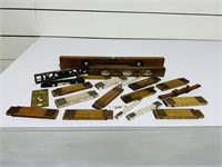 Group Lot - Vintage Levels & Wooden Rulers