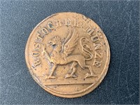 1843 German State of Rostock, three Pfennig copper