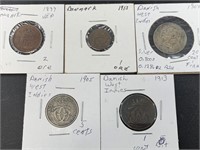 Mixed early 20th century Danish coins, 3 are Danis