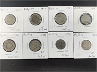Mixed 19th Century Belgian and Austrian coins, var