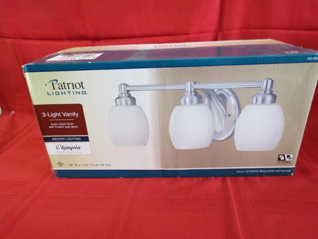 Patriot lighting 3 light vanity.
