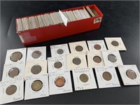 Box lot of individually packaged foreign coins: Jo