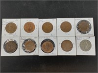 Fine collection of  British patterned large coins:
