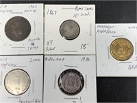 Mixed coins including 5 Drams Nagorno-Karabakh (Ar