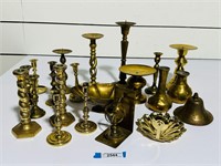 Group Lot - Brass Candle Holders, Vases & MORE