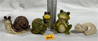 Vtg Collectible Frog Snail Turtle Soapstone Frog