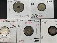 5 Dutch and Dutch East Indies coins: 4 are silver,