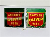 (2) Metal Oliver Advertising Signs