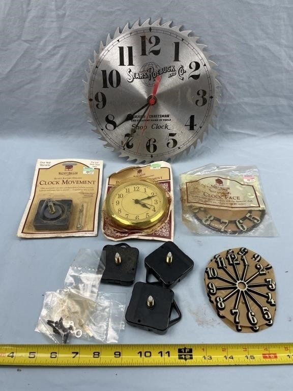 New Clock Parts and Craftsman Saw Blade Clock