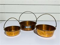(3) Copper Nesting Pans