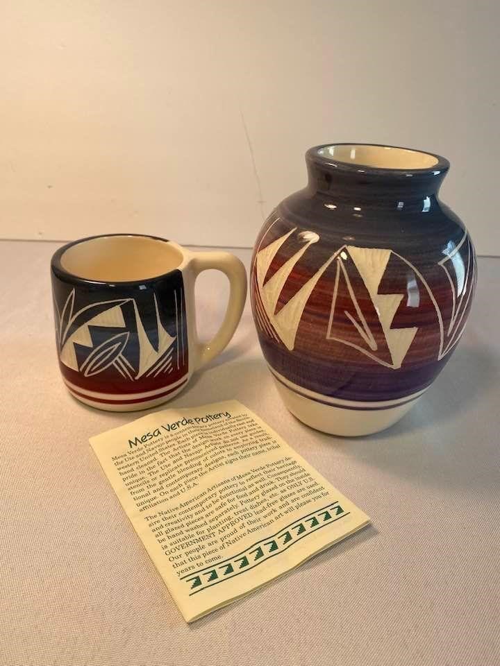 Mesa Verde Silas Navajo Pottery Mug and Vase