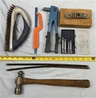 Rivet Gun, Wire Brush, Craftsman Ball Peen Hammer,