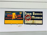 (2) Metal Farm Bureau Member Signs