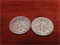 (2)Liberty Silver Half dollar US Coins.