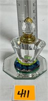Beautiful Vtg Rainbow Glass Perfume Bottle
