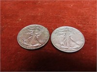 (2)Liberty Silver Half dollar US Coins.