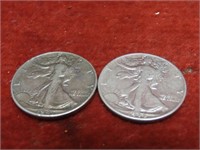 (2)Liberty Silver Half dollar US Coins.