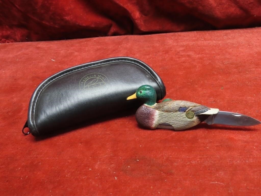 Franklin Mint Mallard duck adverting knife w/case