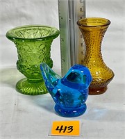 Vtg Minis Bird of Happiness Toothpick Vases
