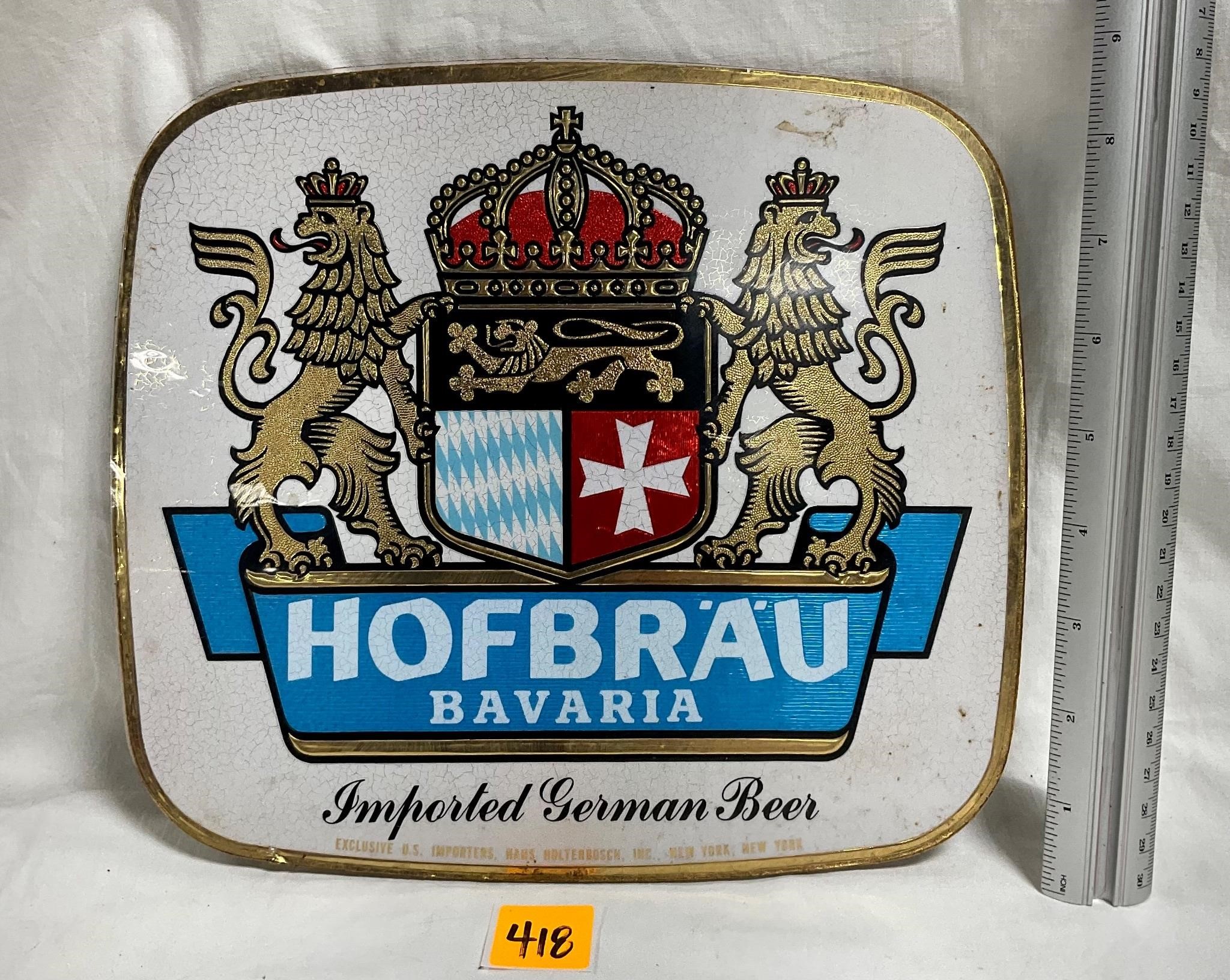 Vtg Hofbrau Bavaria German Beer Sign