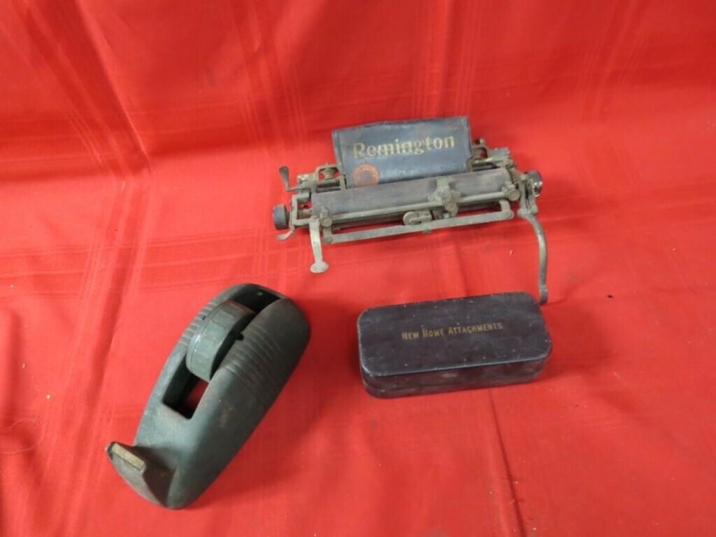 Vintage tape dispencer, Remington typewriter