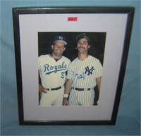 Don Mattingly autographed photo with George Brett