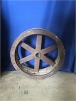 WOODEN WHEEL WITH METAL RIM 18.5 INCHES