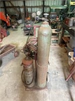 ACETYLENE AND OXYGEN TORCH ON CART