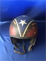 VINTAGE MOTORCYCLE HELMET.  CAN YOU SAY EVEL