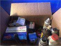 BOX OF VEHICLE AND HOUSEHOLD GOODIES