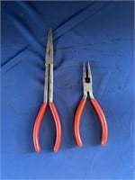 PAIR OF VINTAGE SNAP-ON PLIERS. 11 INCH EXTRA