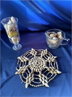 SEA TREASURES FOR YOU, TONS OF SHELLS AND TRIVET