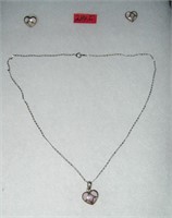 Quality sterling silver necklace and earring set