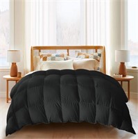 Goose Feather Comforter King Size - BLACK