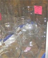 Large box of glass and crystal flower vases