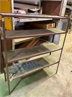 4- shelf storage shelf- metal and wood