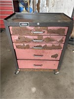 HOMAK ROLL AROUND TOOL CHEST WITH TOOLS INSIDE.