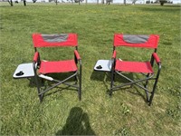 LOVELY PAIR OF RURAL KING LAWN CHAIRS WITH FOOD